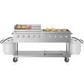72 in. Commercial Outdoor Propane Gas Grill with 36 in. Griddle in Stainless-Steel, ETL Listed (CGKIT7-G36)